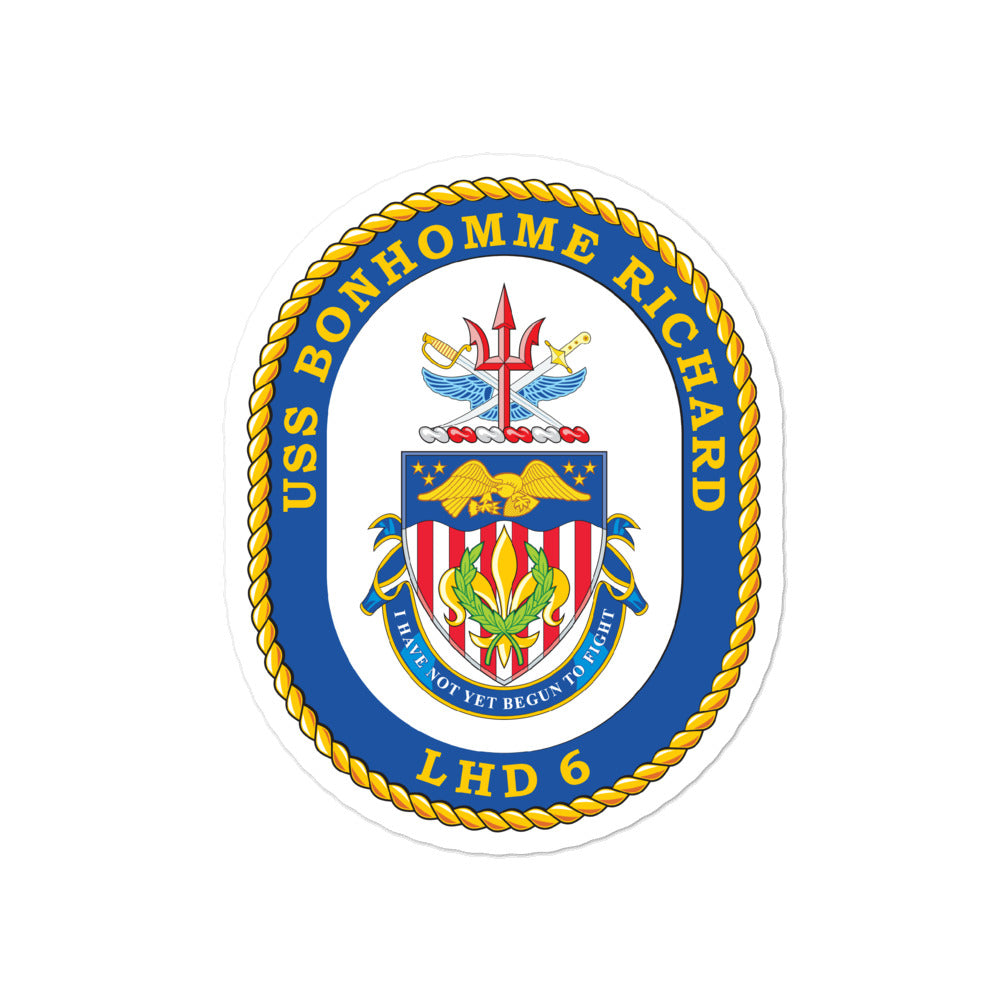USS Bonhomme Richard (LHD-6) Ship's Crest Vinyl Sticker