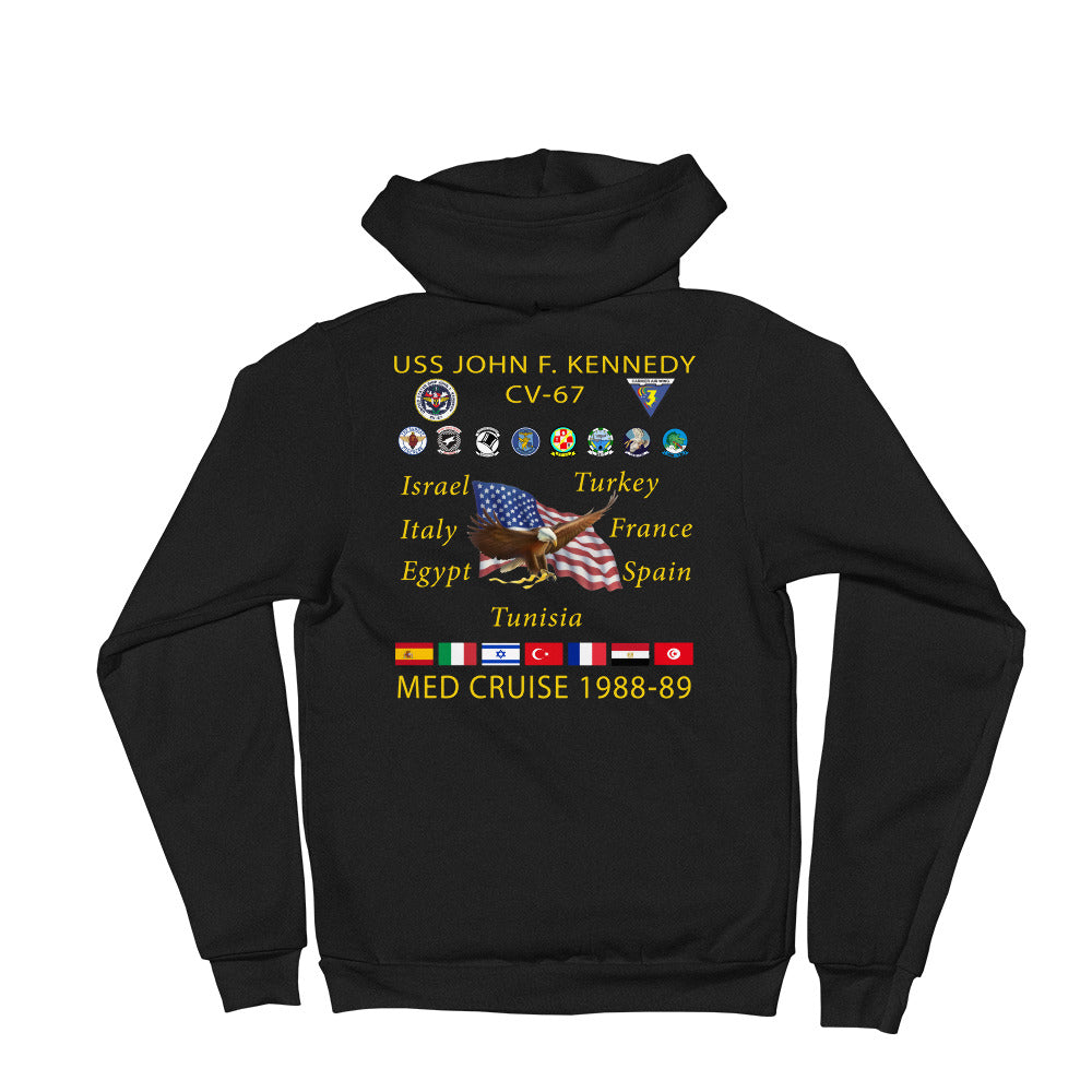 USS John F. Kennedy (CV-67) 1988-89 Cruise Zip Hoodie