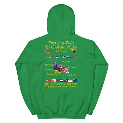 USS Abraham Lincoln (CVN-72) 1998 Cruise Hoodie - Family