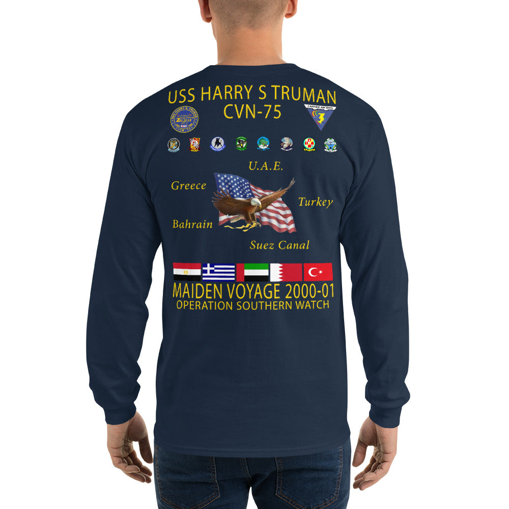 USS Harry S. Truman (CVN-75) 2000-01 Long Sleeve Cruise Shirt