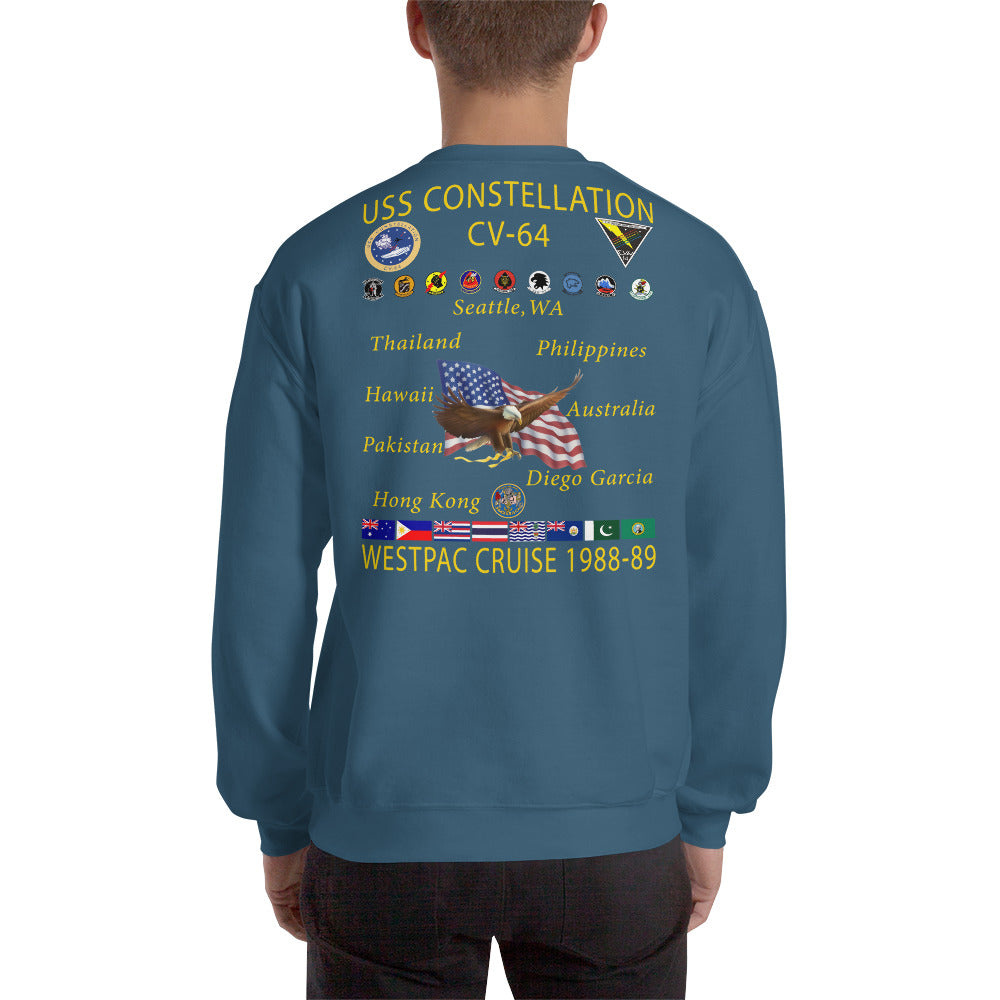 USS Constellation (CV-64) 1988-89 Cruise Sweatshirt