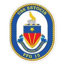 Load image into Gallery viewer, USS Estocin (FFG-15) Ship&#39;s Crest Vinyl Sticker