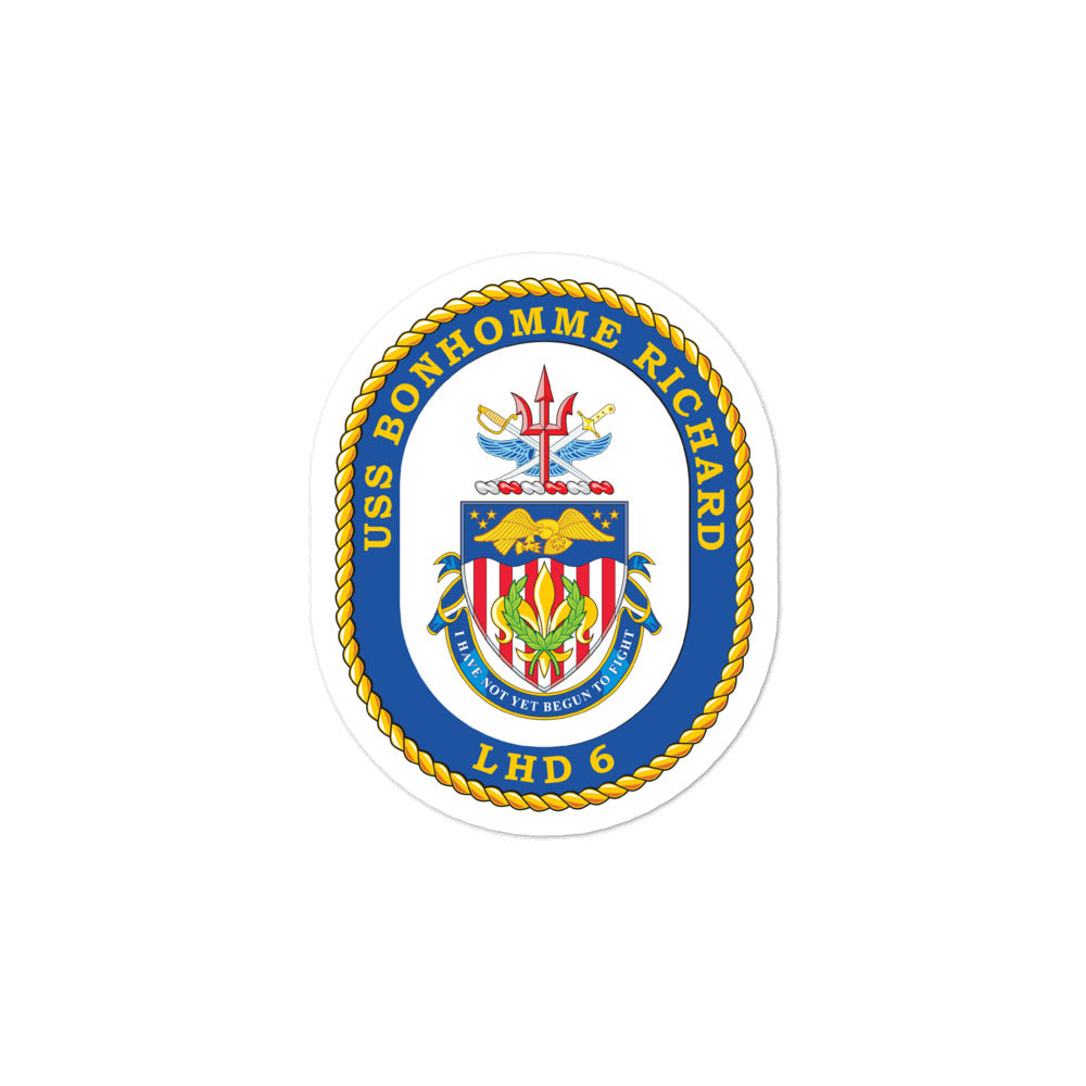 USS Bonhomme Richard (LHD-6) Ship's Crest Vinyl Sticker