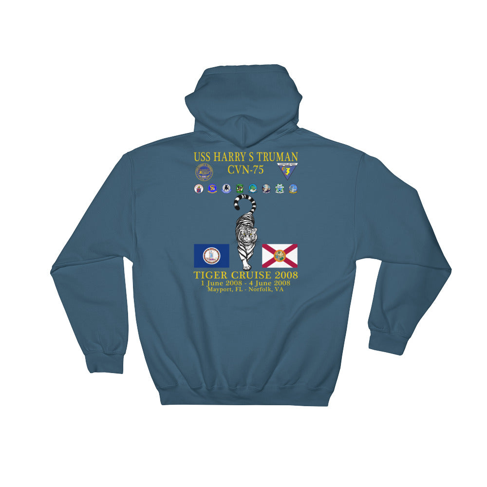 USS Harry S. Truman (CVN-75) 2008 Tiger Cruise Hoodie