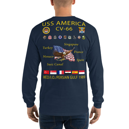 USS America (CV-66) 1989 Long Sleeve Cruise Shirt