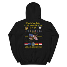 Load image into Gallery viewer, USS America (CV-66) 1981 Cruise Hoodie - FAMILY