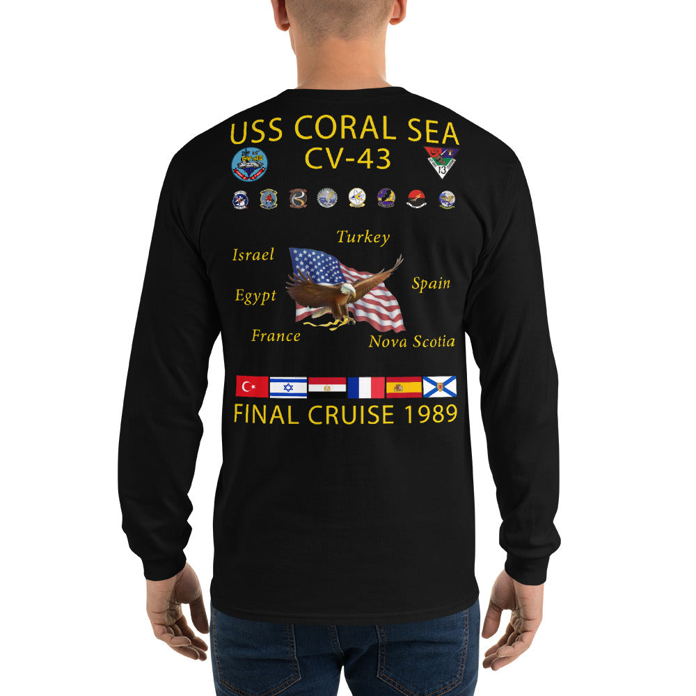 USS Coral Sea (CV-43) 1989 Long Sleeve Cruise Shirt