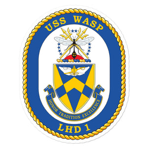 USS Wasp (LHD-1) Ship's Crest Vinyl Sticker