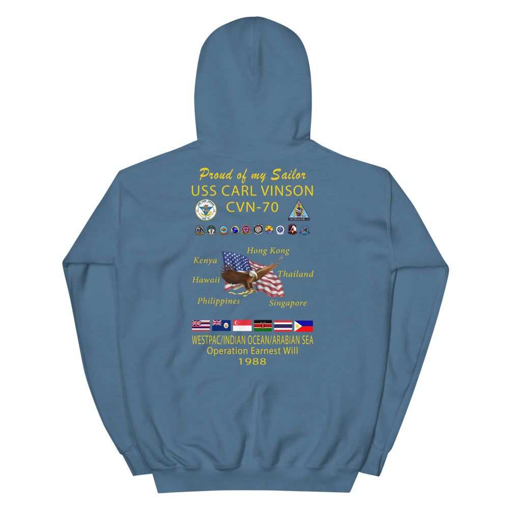 USS Carl Vinson (CVN-70) 1988 Cruise Hoodie - Family