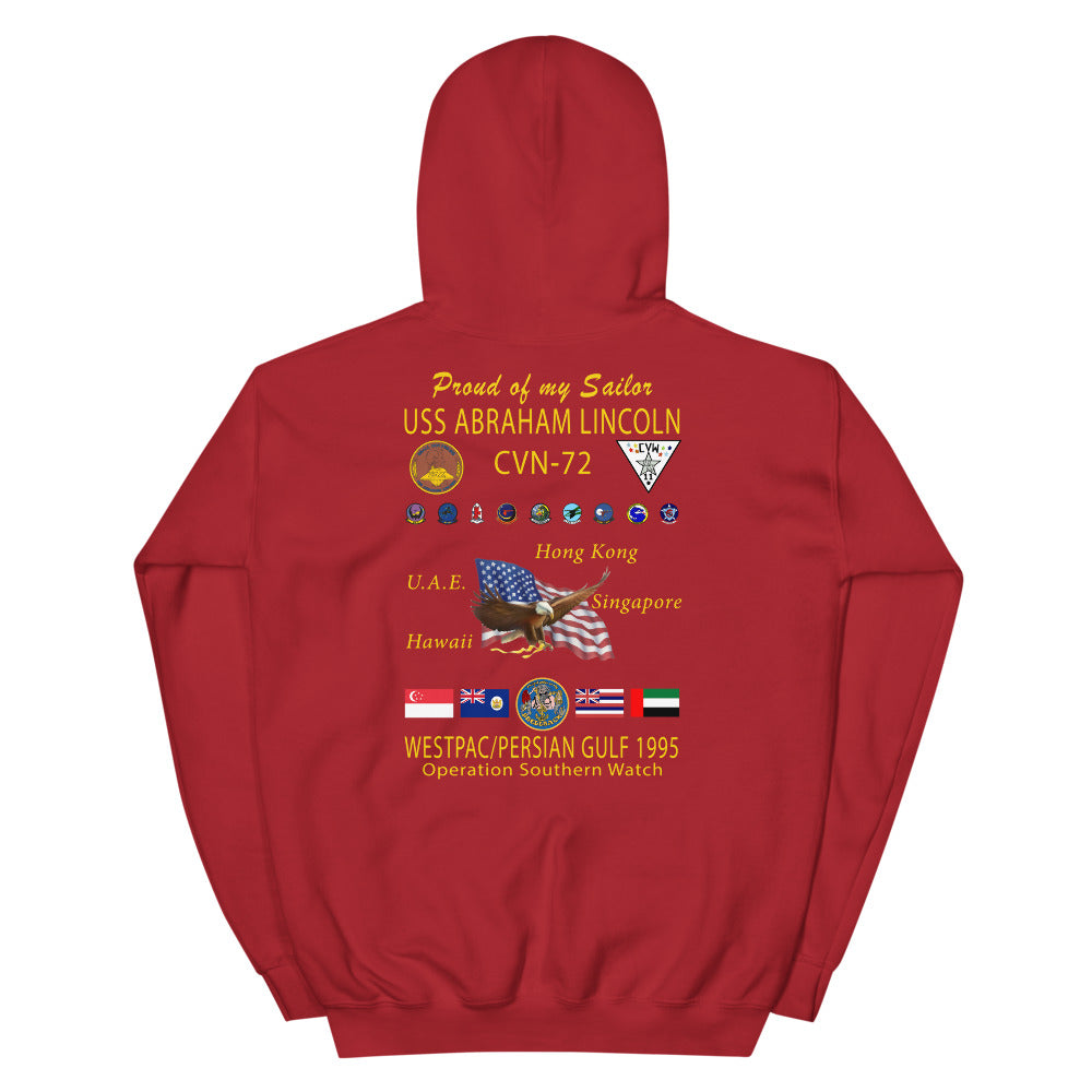 USS Abraham Lincoln (CVN-72) 1995 Cruise Hoodie - FAMILY