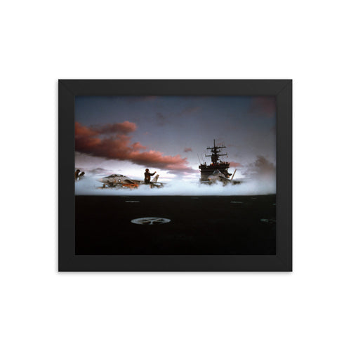 USS Enterprise (CVN-65) Framed Ship Flight Ops Photo