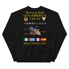 Load image into Gallery viewer, USS America (CVA-66) 1971 Cruise Sweatshirt - FAMILY