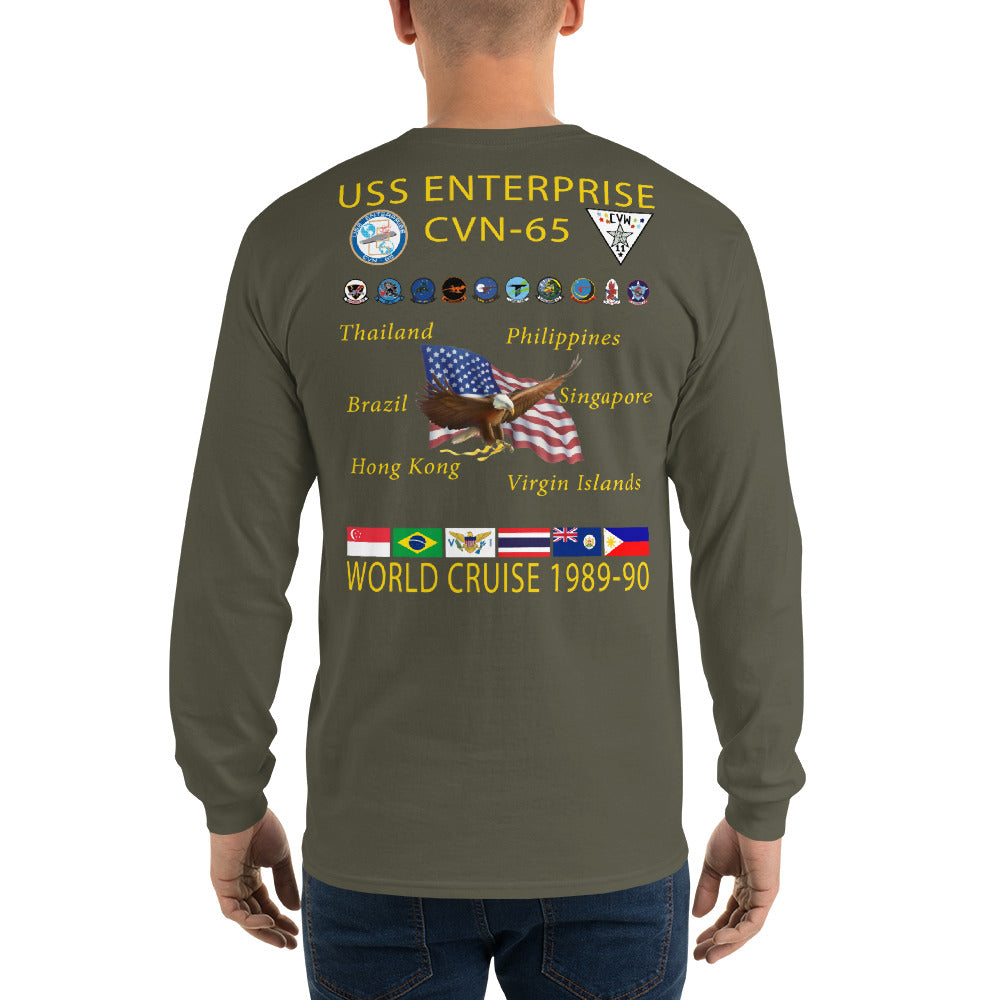 USS Enterprise (CVN-65) 1989-90 Long Sleeve Cruise Shirt