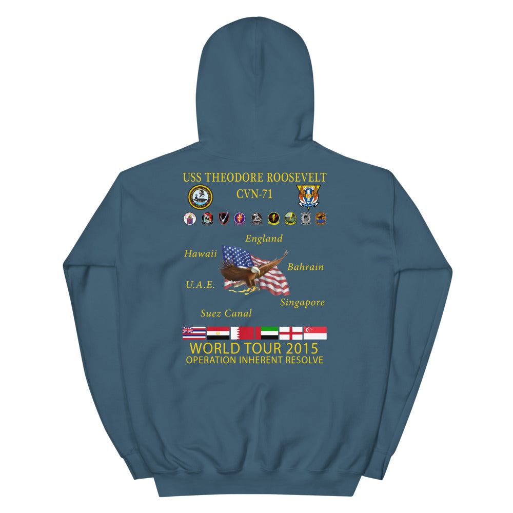 USS Theodore Roosevelt (CVN-71) 2015 Cruise Hoodie