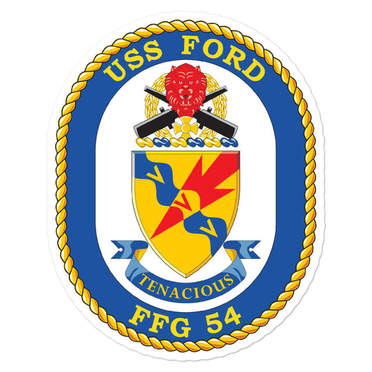 USS Ford (FFG-54) Ship's Crest Vinyl Sticker