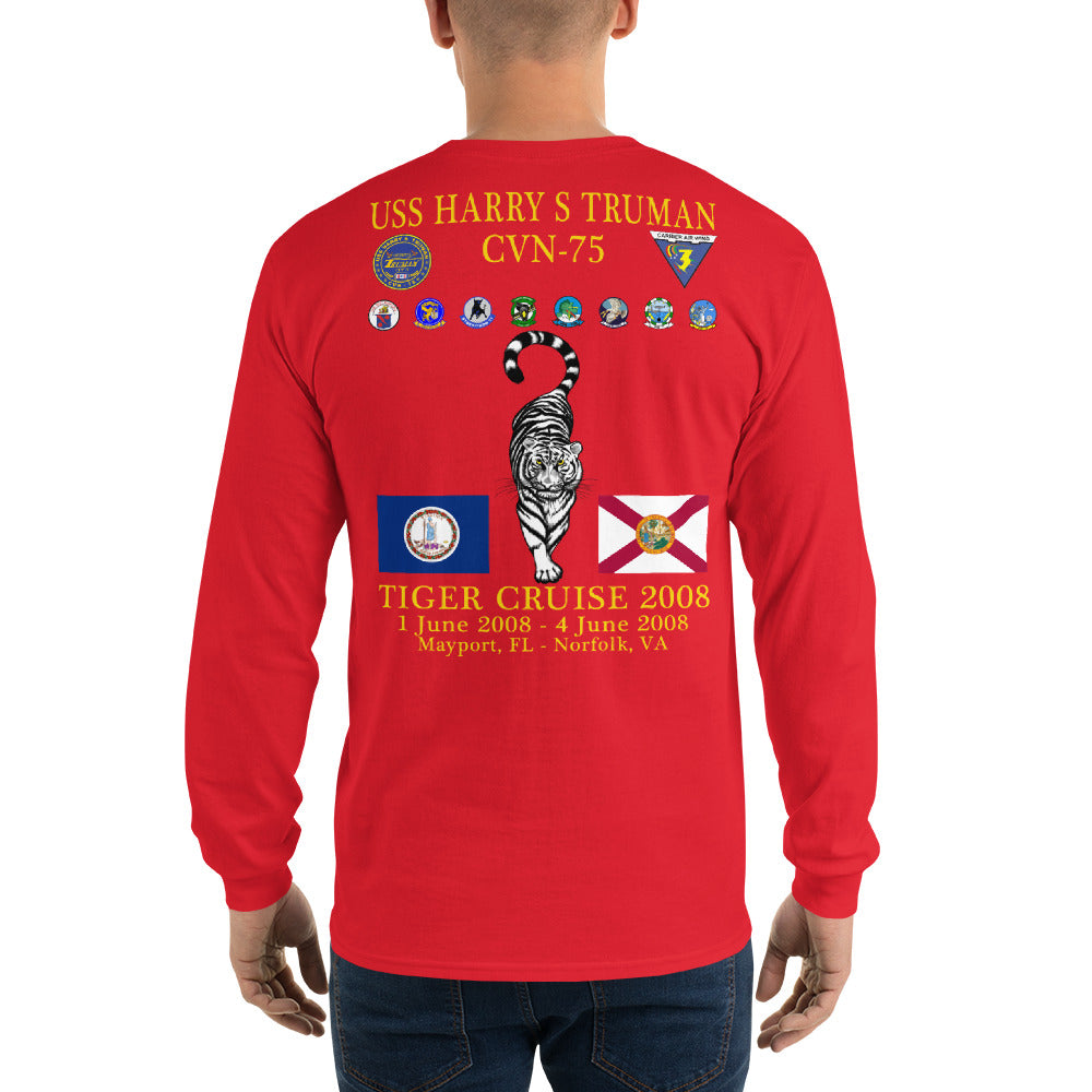 USS Harry S. Truman (CVN-75) 2008 Long Sleeve Tiger Cruise Shirt
