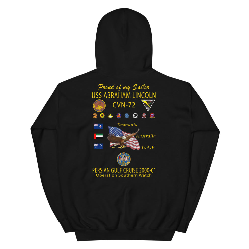 USS Abraham Lincoln (CVN-72) 2000-01 Cruise Hoodie - Family