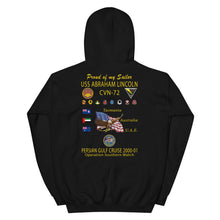 Load image into Gallery viewer, USS Abraham Lincoln (CVN-72) 2000-01 Cruise Hoodie - Family