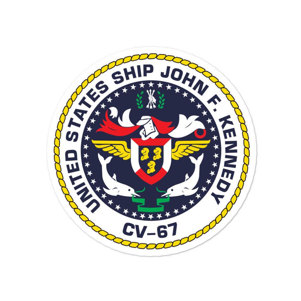 USS John F. Kennedy (CV-67) Ship's Crest Vinyl Sticker