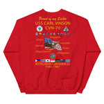 USS Carl Vinson (CVN-70) 1986-87 Cruise Sweatshirt - Family