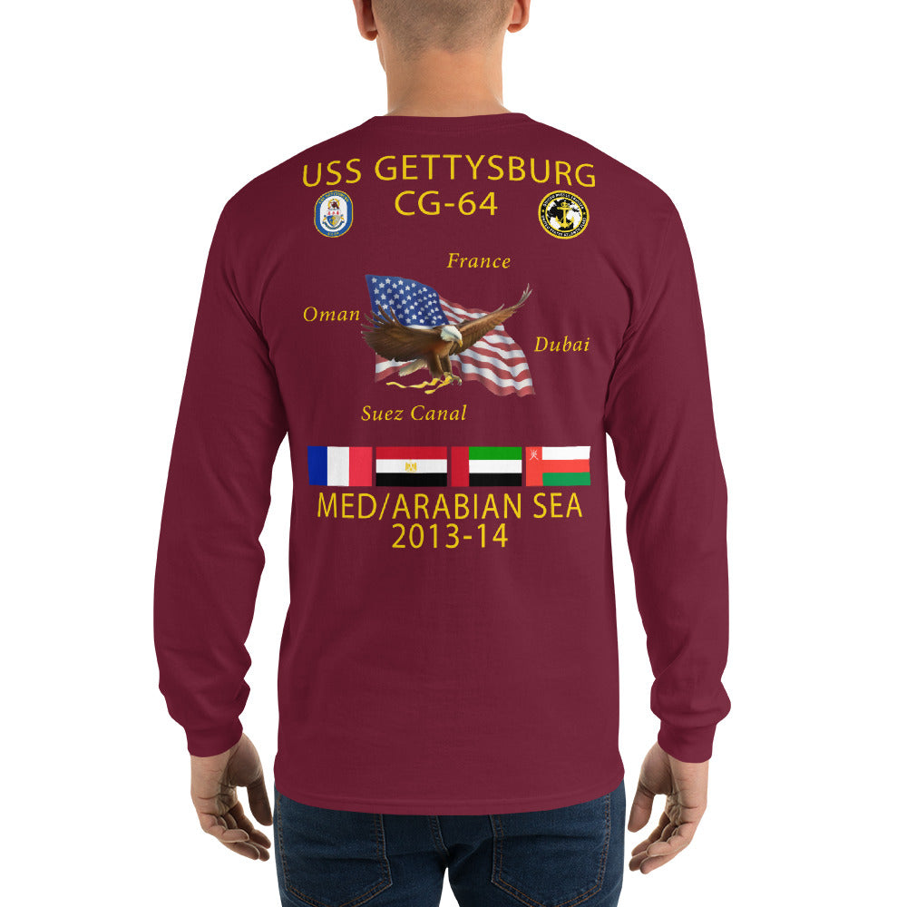 USS Gettysburg (CG-64) 2013-14 Long Sleeve Cruise Shirt