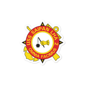 USS Saipan (LHA-2) Ship's Crest Vinyl Sticker