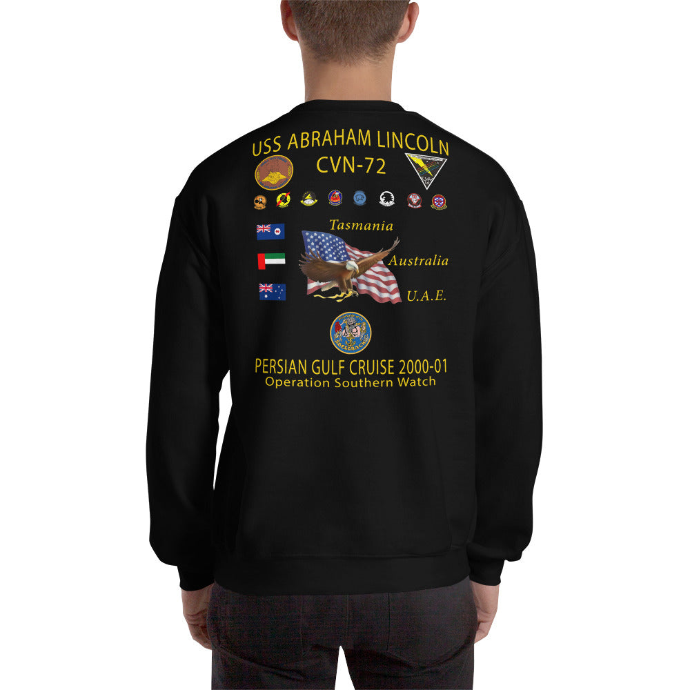 USS Abraham Lincoln (CVN-72) 2000-01 Cruise Sweatshirt
