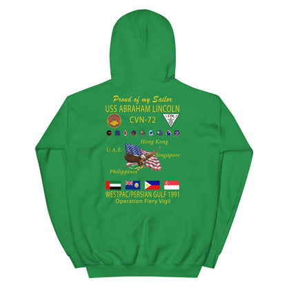 USS Abraham Lincoln (CVN-72) 1991 Cruise Hoodie - FAMILY