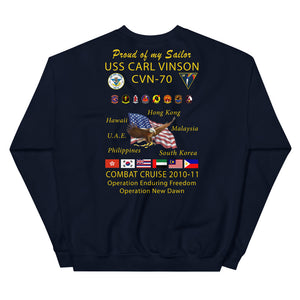 USS Carl Vinson (CVN-70) 2010-11 Cruise Sweatshirt - FAMILY