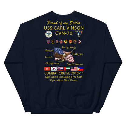 USS Carl Vinson (CVN-70) 2010-11 Cruise Sweatshirt - FAMILY