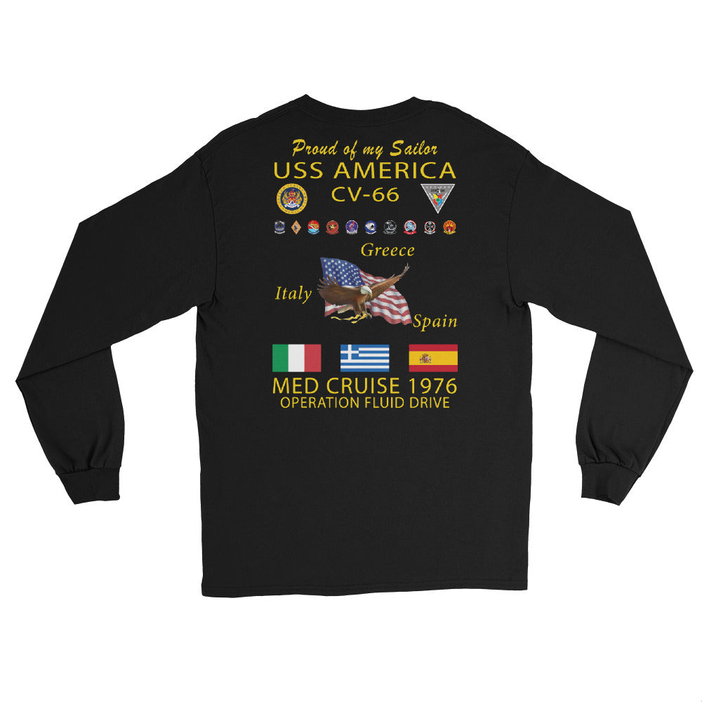 USS America (CV-66) 1976 Long Sleeve Cruise Shirt - FAMILY