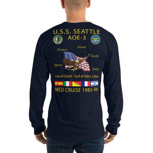 USS Seattle (AOE-3) 1985-86 Long Sleeve Cruise Shirt