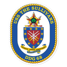Load image into Gallery viewer, USS The Sullivans (DDG-68) Ship&#39;s Crest Vinyl Sticker