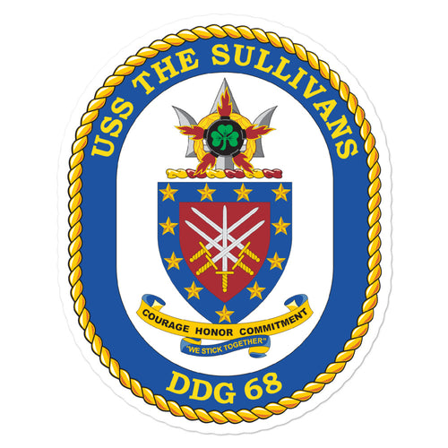 USS The Sullivans (DDG-68) Ship's Crest Vinyl Sticker