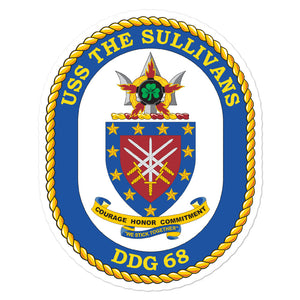 USS The Sullivans (DDG-68) Ship's Crest Vinyl Sticker