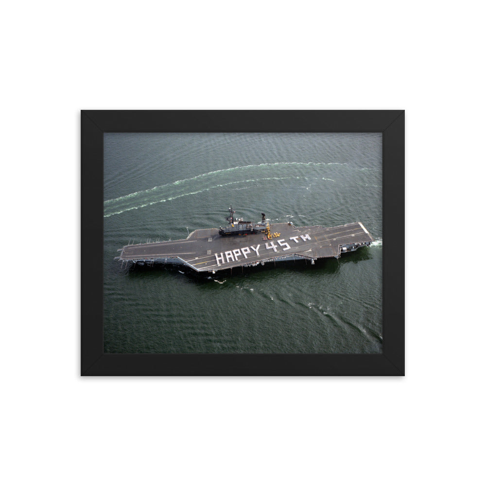 USS Midway (CV-41) Framed Ship Photo - Happy 45th