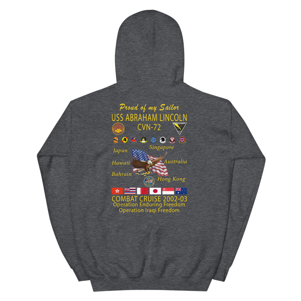 USS Abraham Lincoln (CVN-72) 2002-03 Cruise Hoodie - Family
