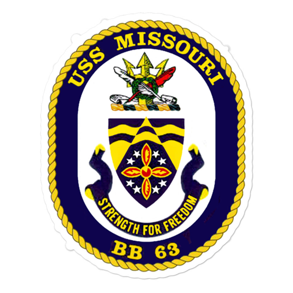 USS Missouri (BB-63) Ship's Crest Vinyl Sticker