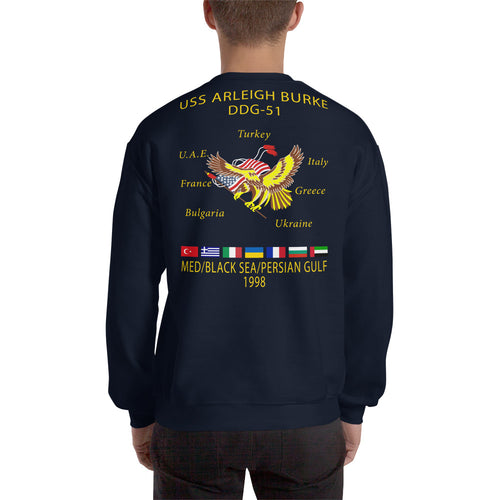 USS Arleigh Burke (DDG-51) 1998 Cruise Sweatshirt