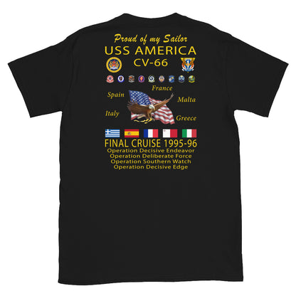 USS America (CV-66) 1995-96 Cruise Shirt - FAMILY