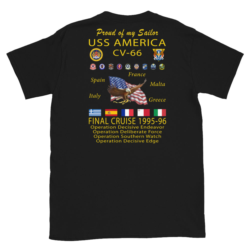 USS America (CV-66) 1995-96 Cruise Shirt - FAMILY
