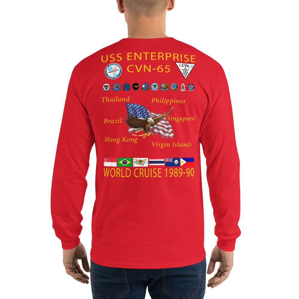 USS Enterprise (CVN-65) 1989-90 Long Sleeve Cruise Shirt