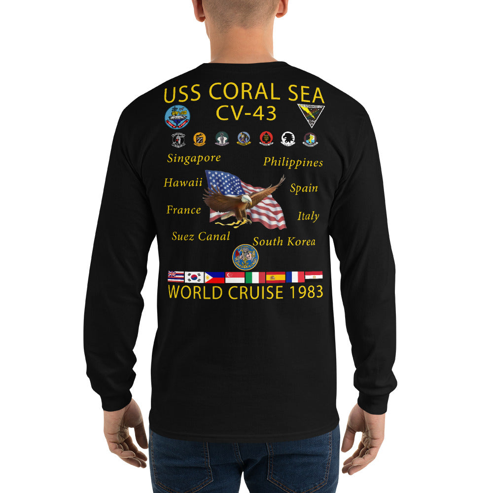 USS Coral Sea (CV-43) 1983 Long Sleeve Cruise Shirt