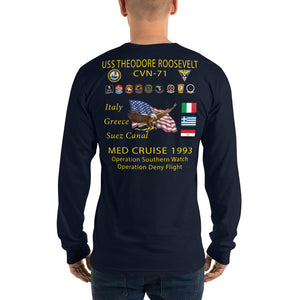 USS Theodore Roosevelt (CVN-71) 1993 Long Sleeve Cruise Shirt