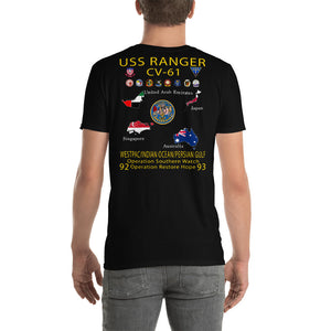 USS Ranger (CV-61) 1992-93 Cruise Shirt - Map