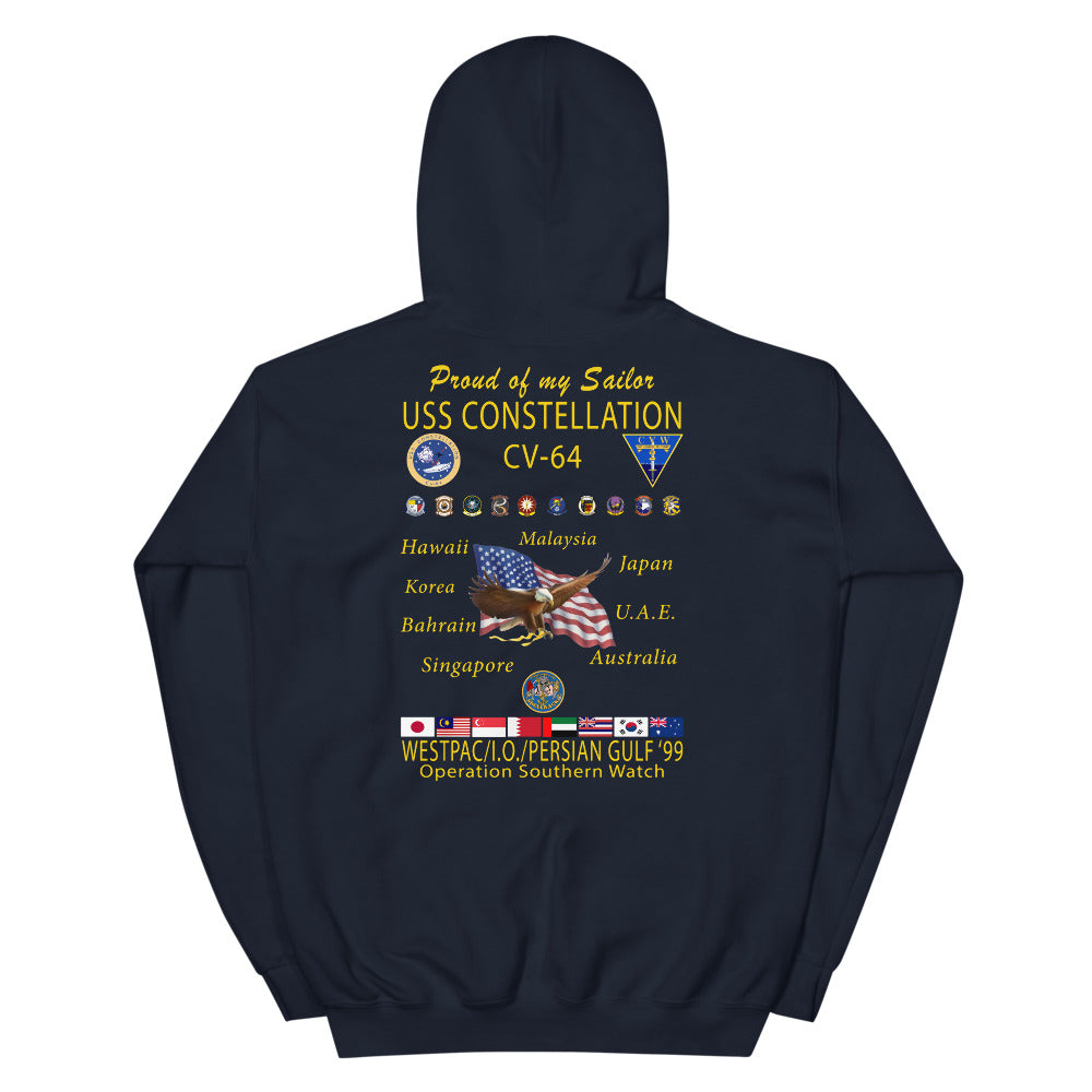 USS Constellation (CV-64) 1999 Cruise Hoodie - FAMILY