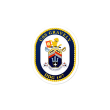 Load image into Gallery viewer, USS Gravely (DDG-107) Ship&#39;s Crest Vinyl Sticker
