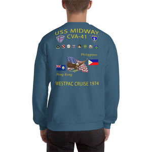 USS Midway (CVA-41) 1974 Long Sleeve Cruise Shirt