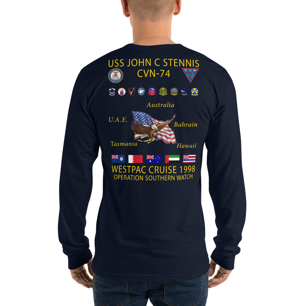 USS John C. Stennis (CVN-74) 1998 Long Sleeve Cruise Shirt