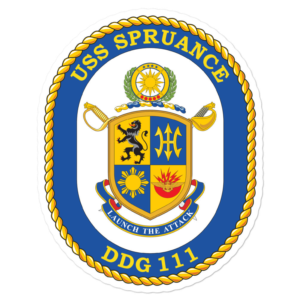 USS Spruance (DDG-111) Ship's Crest Vinyl Sticker